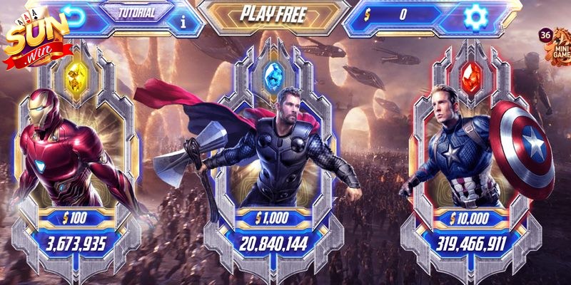 Avengers Sunwin - Quay Hũ Cực Đã, Nhận Quà Liền Tay 2 Phòng chơi cơ bản có trong nổ hũ Avengers Sunwin