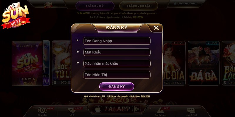 Người dùng nhập thông tin cần thiết để hoàn tất quá trình đăng ký tài khoản mới