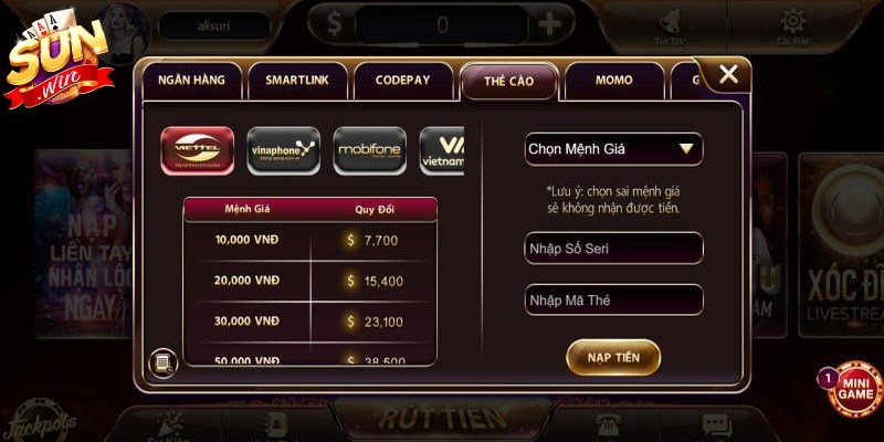Lợi ích khi hội viên nạp tiền Sunwin đúng cách